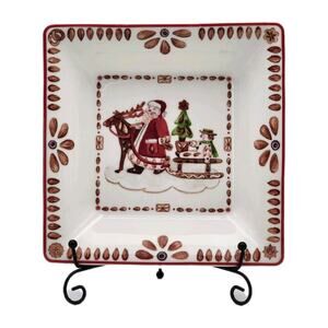 Villeroy & Boch Ginger Apfelbraeter Square Rim Soup bowl Santa and reindeer